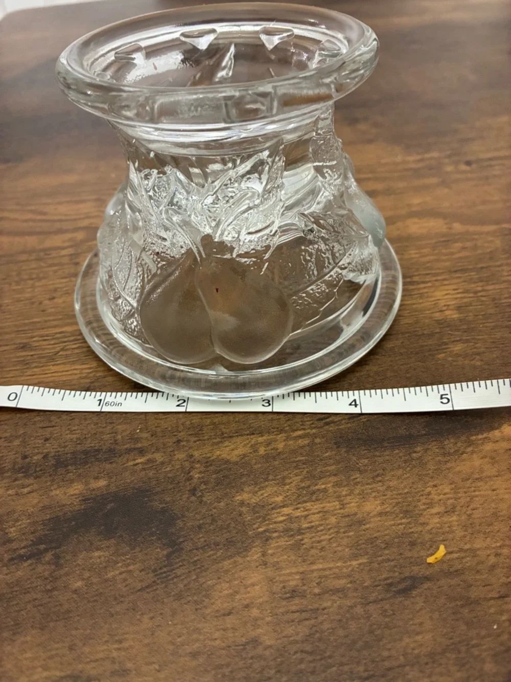 Teleflora Pressed Glass Candle Holder